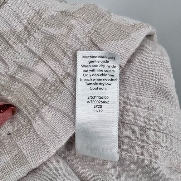 Athleta Cabo Tide Linen Jogger Neutral Tan Camo Size 12 - Picture 8 of 11